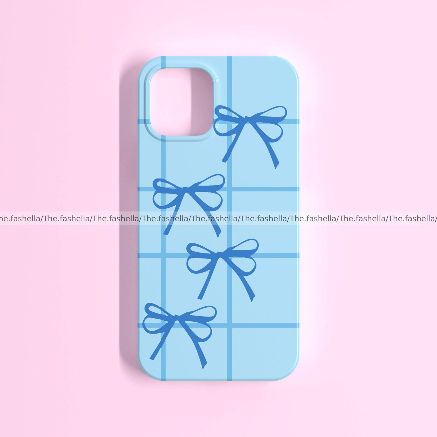 Pretty blue bow aesthetic case