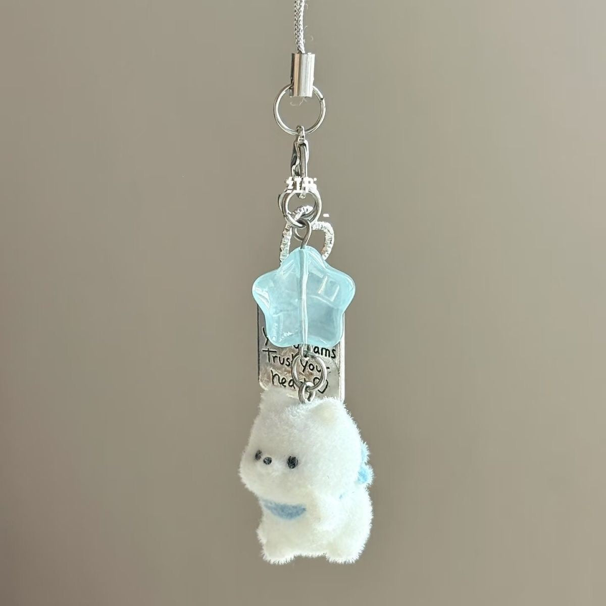 Blue Star Kitty Sparkle Phone Charm