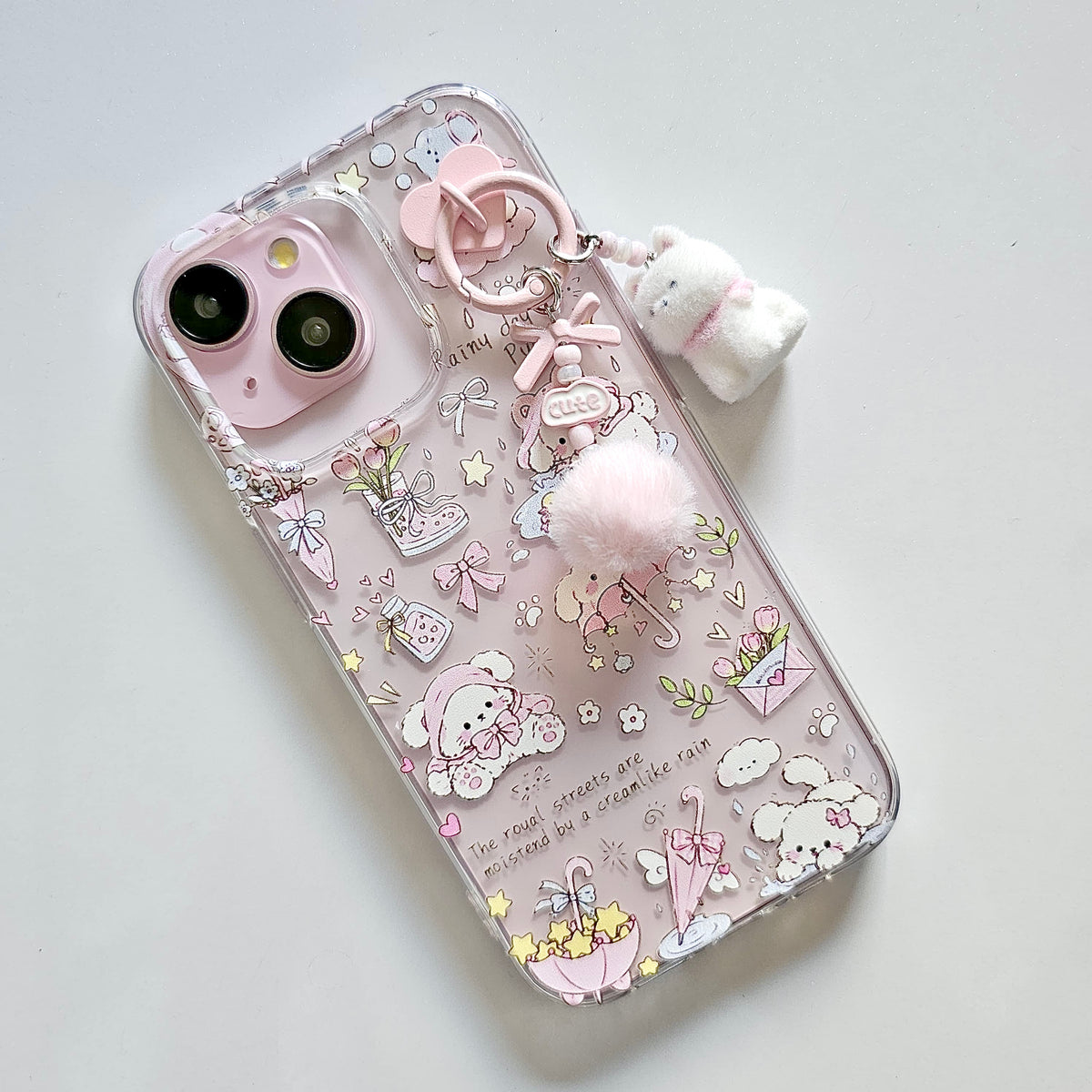 Pink Sweetie Pup Hanging Charm Case