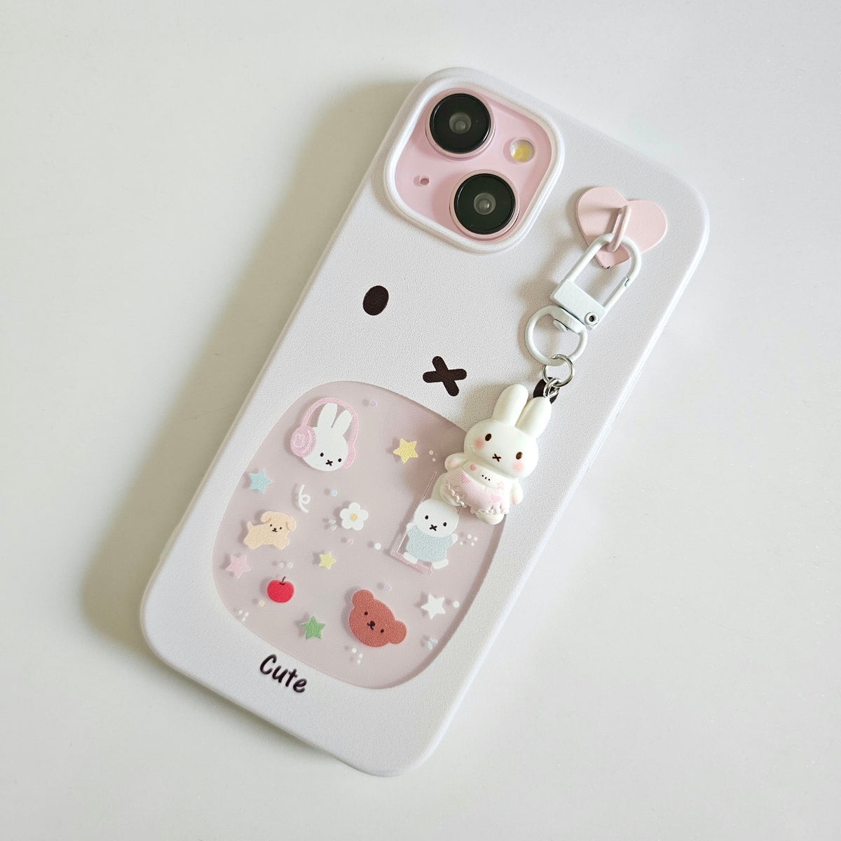 Pastel Bunny Doodle Charm Phone Case