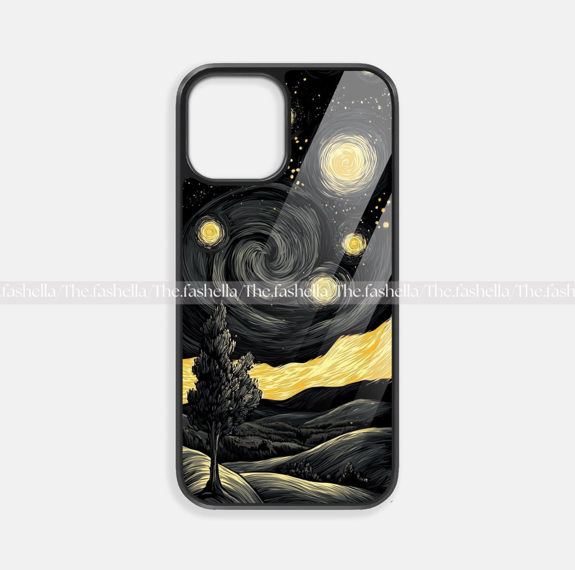 Pretty black aestheticpremium glossy phone case