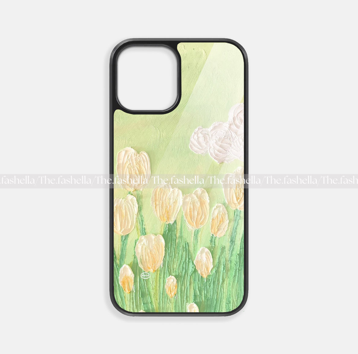 Aesthetic green tulip premium glossy phone case