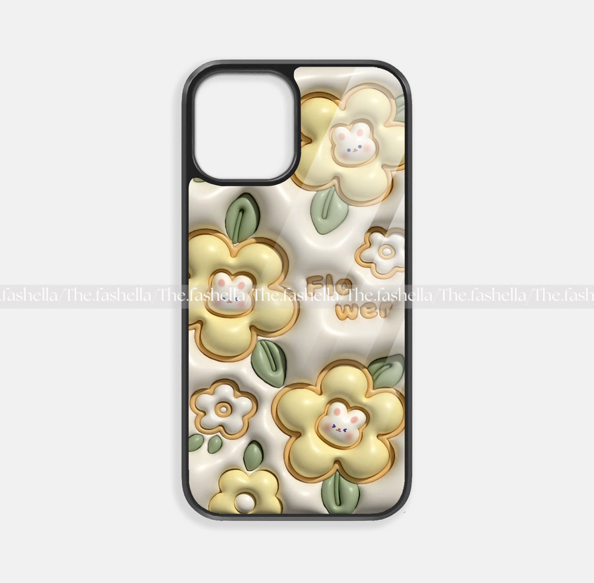 Pretty yellow & green premium glossy phone case