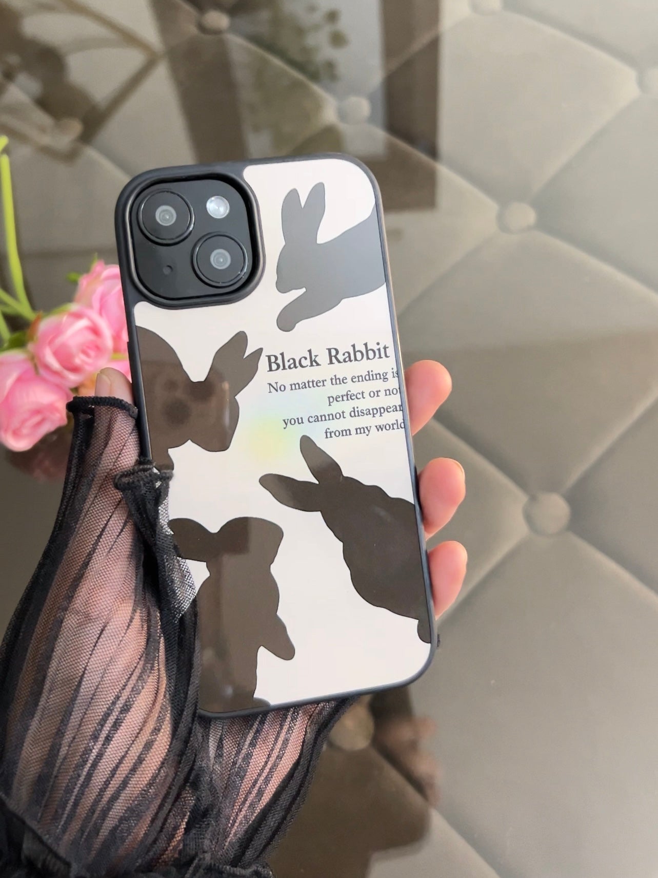Cute Midnight Bunny Premium Glossy Phone Case