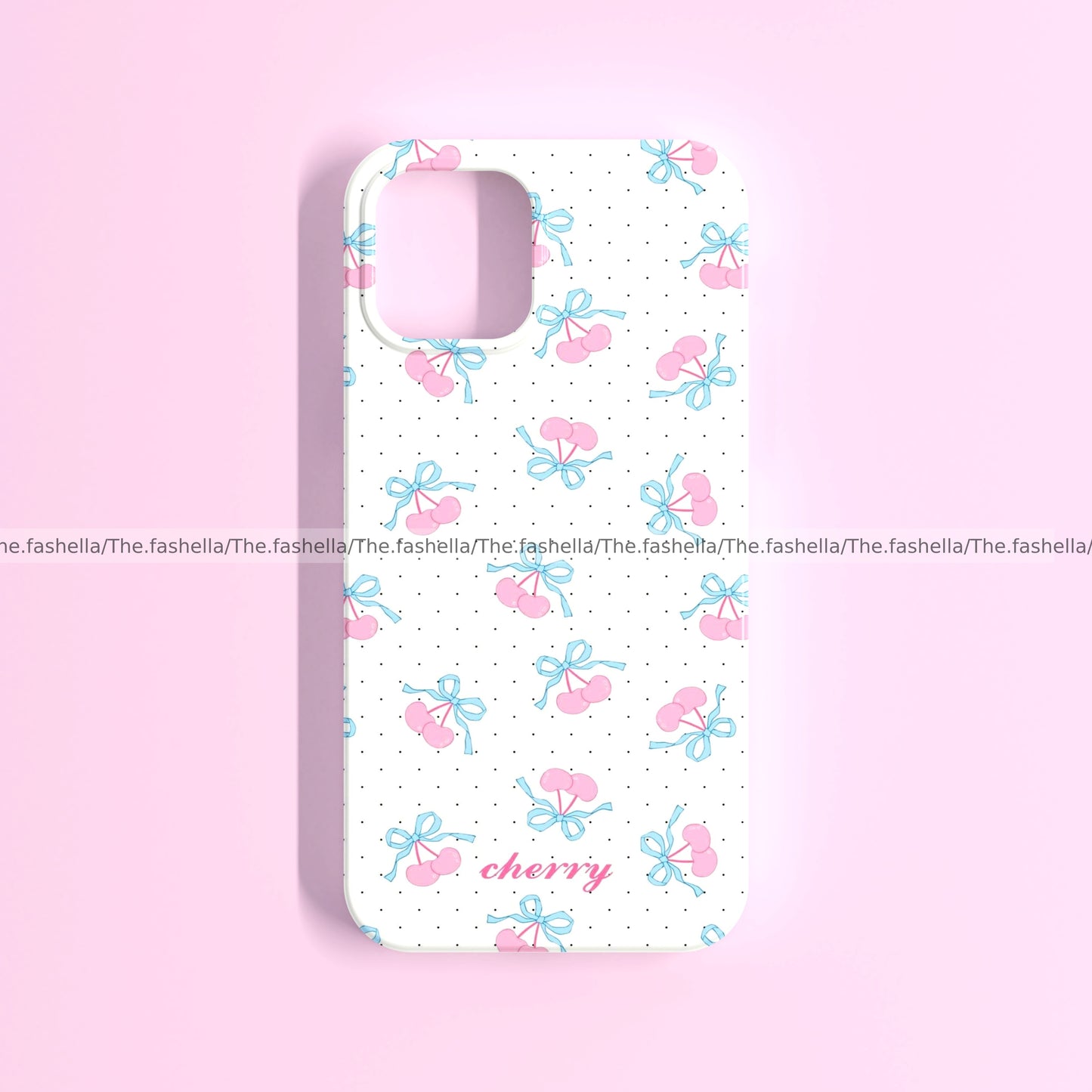 Aesthetic cherry and blue bow aesthetic phone cover