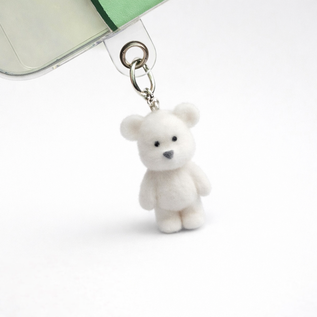 Softcore Bear With Fur Hanging Toy Phone Case