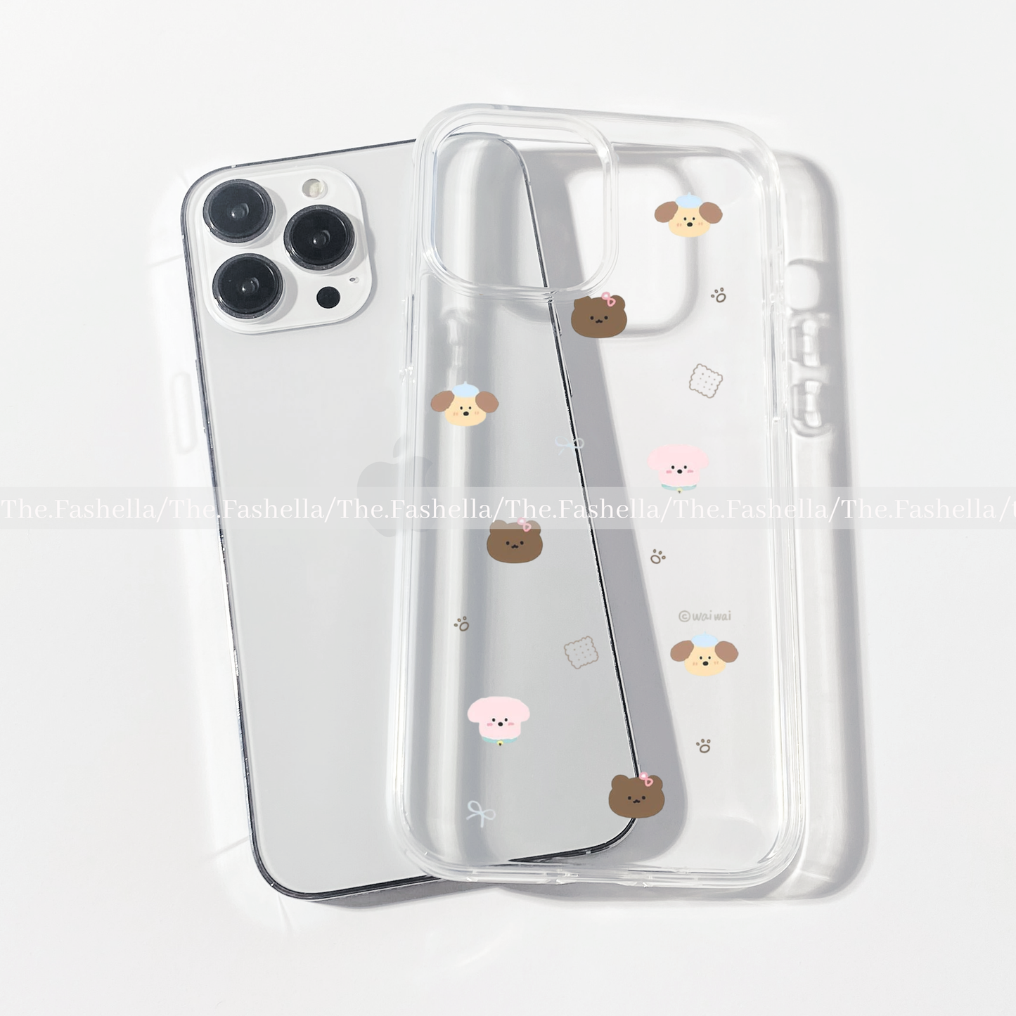 Aesthetic teddy minimal clear phone case