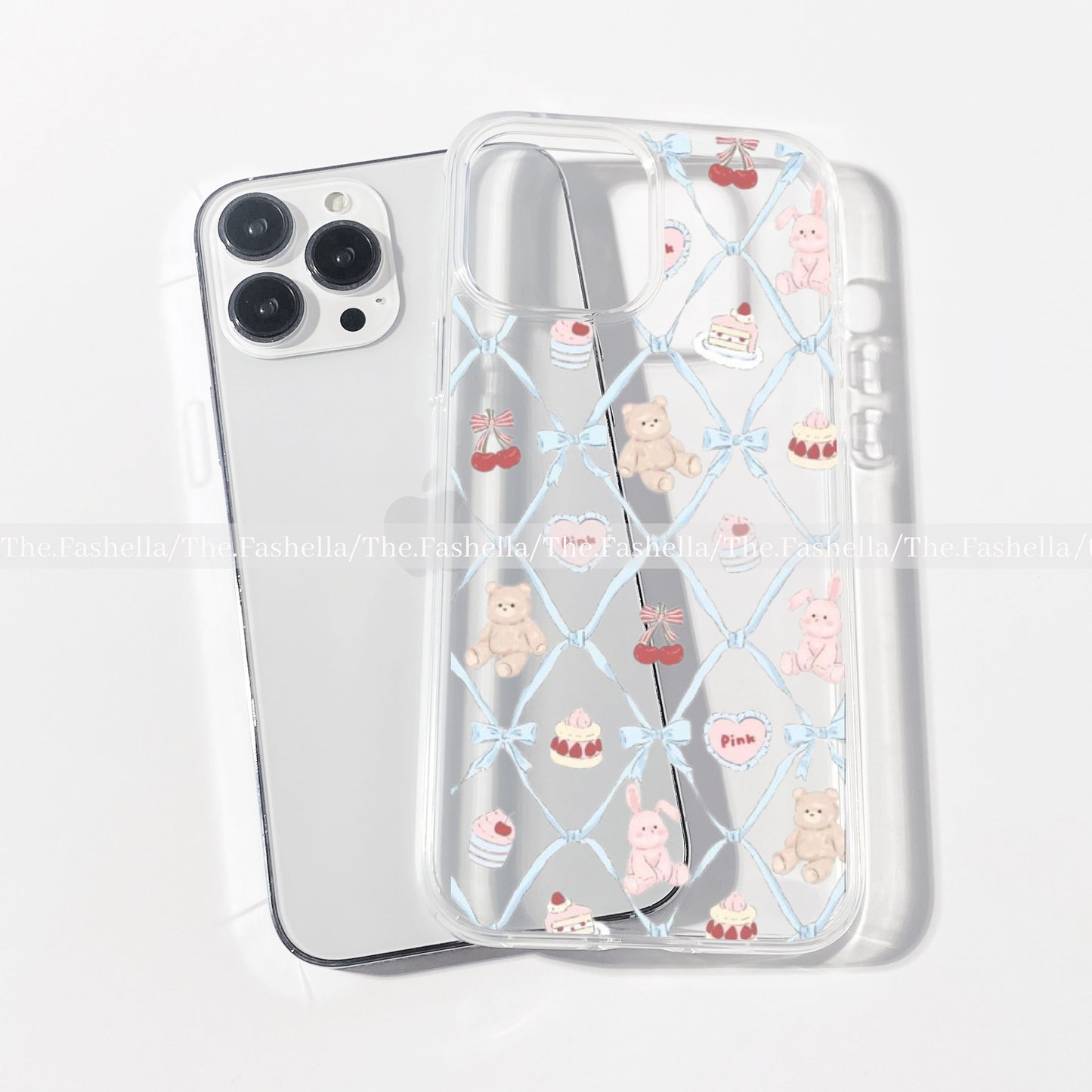 Pretty teddy & cake clear case