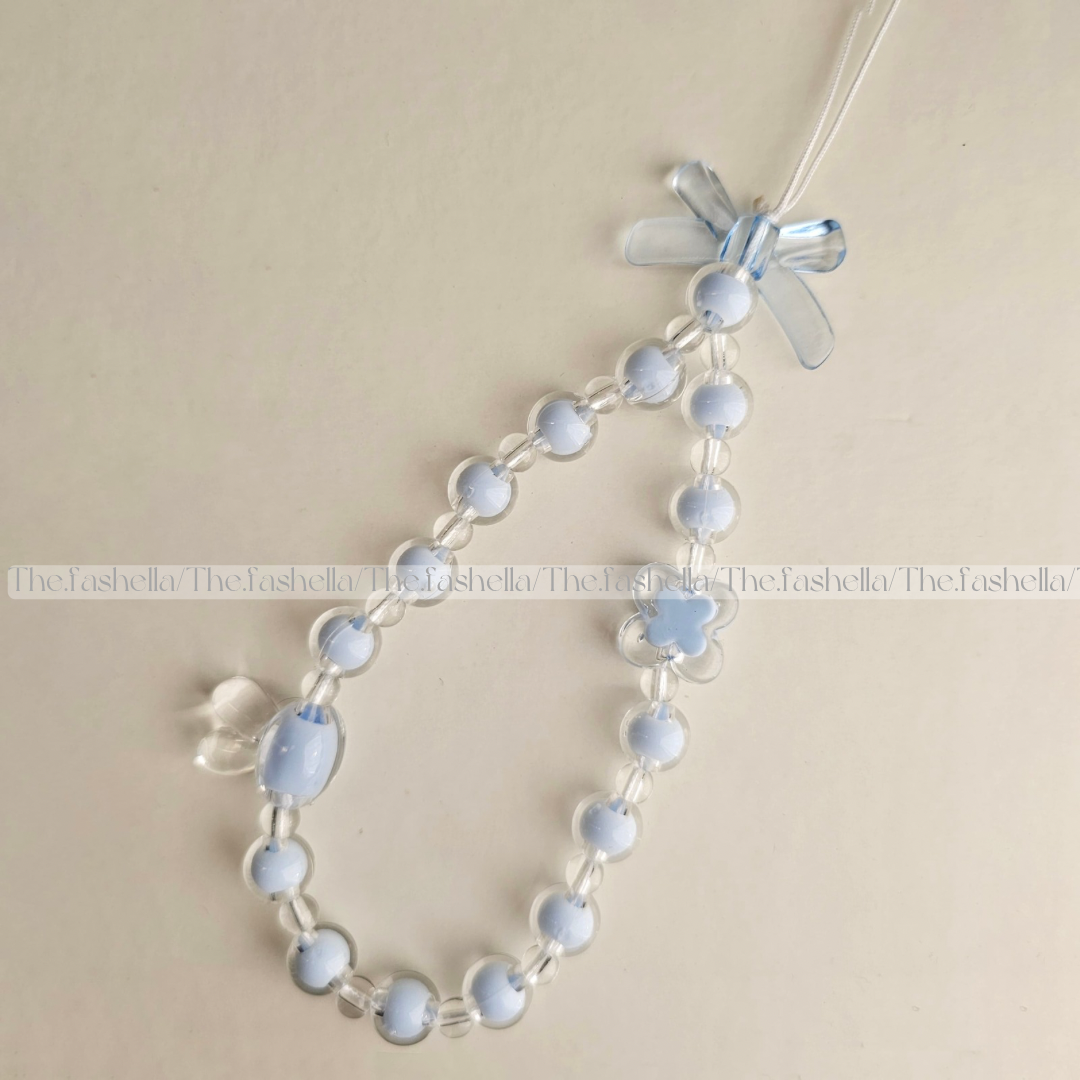 Aesthetic blue bow & bunny charm