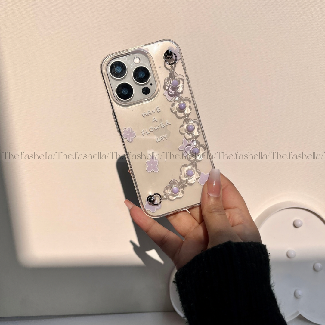 Aesthetic Lavender Floral Chain Phone Case