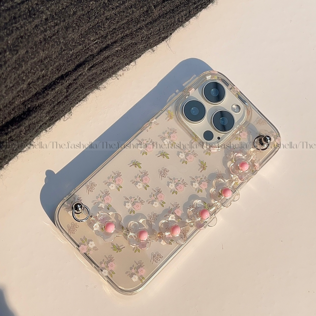 Pretty pink flower chain Phone case
