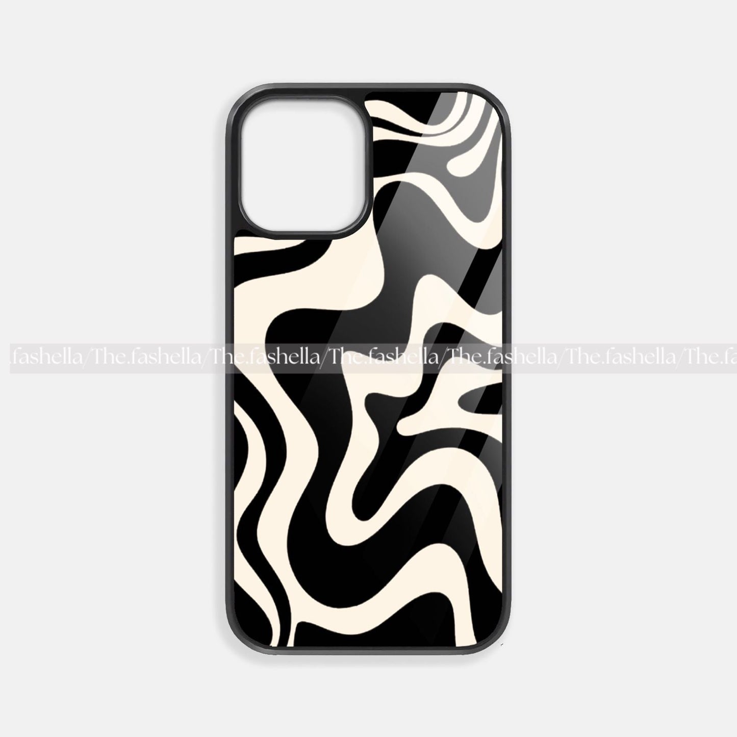 Cool wavy blackpremium glossy phone case
