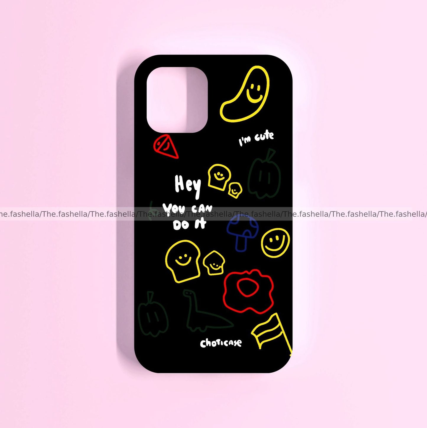Cute doodle black case