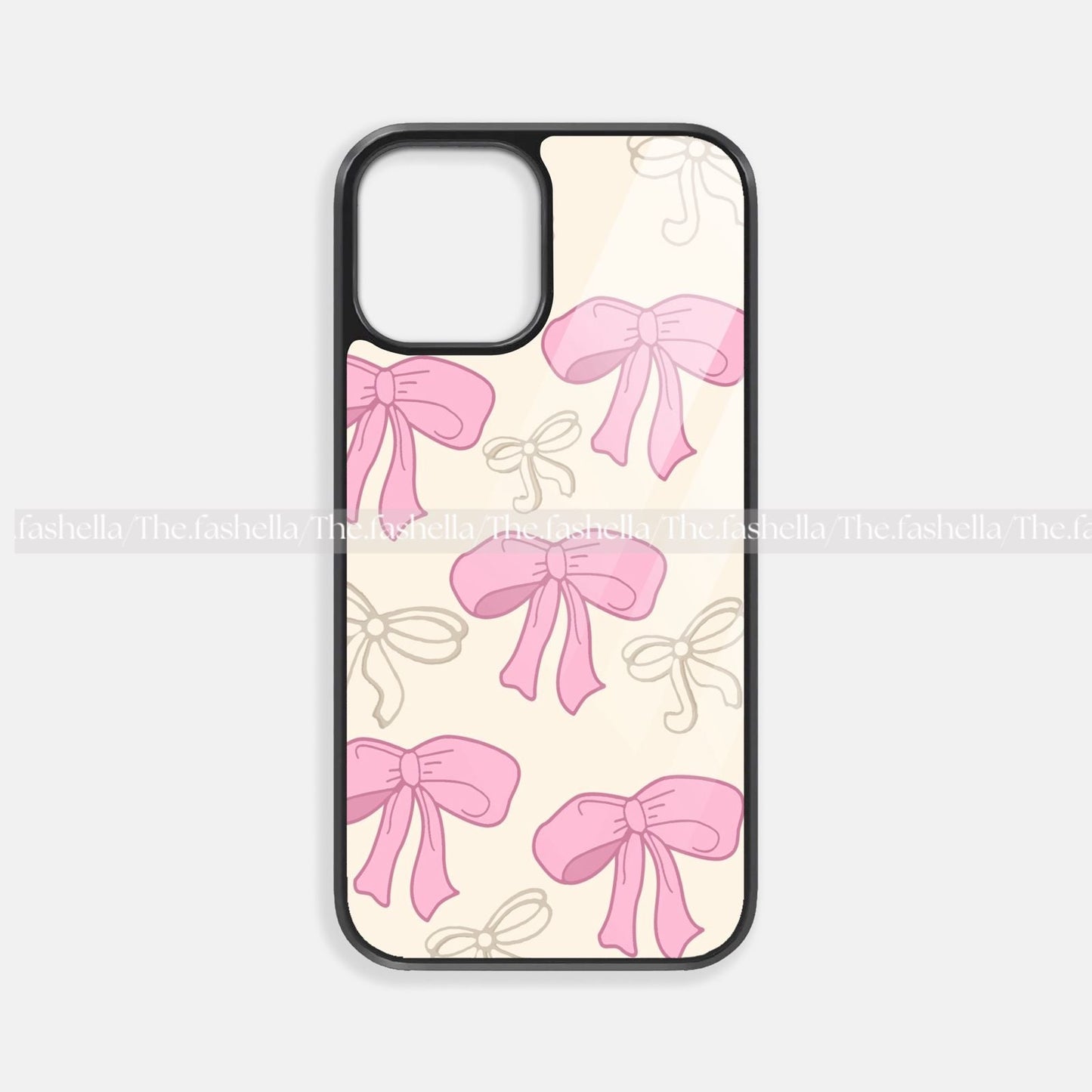 Prettiest pink & beige bowpremium glossy phone case