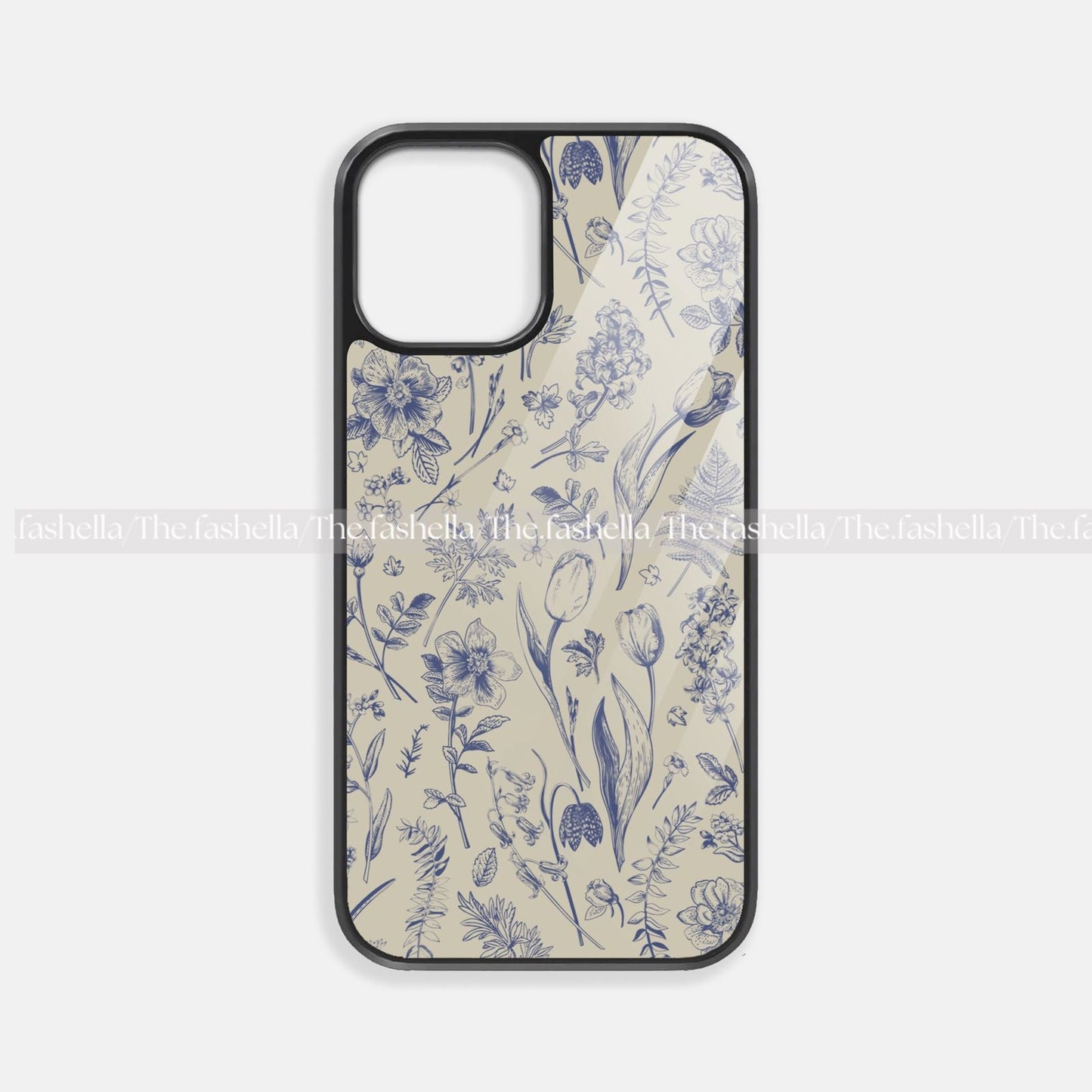 Vintage aesthetic blue premium glossy phone case