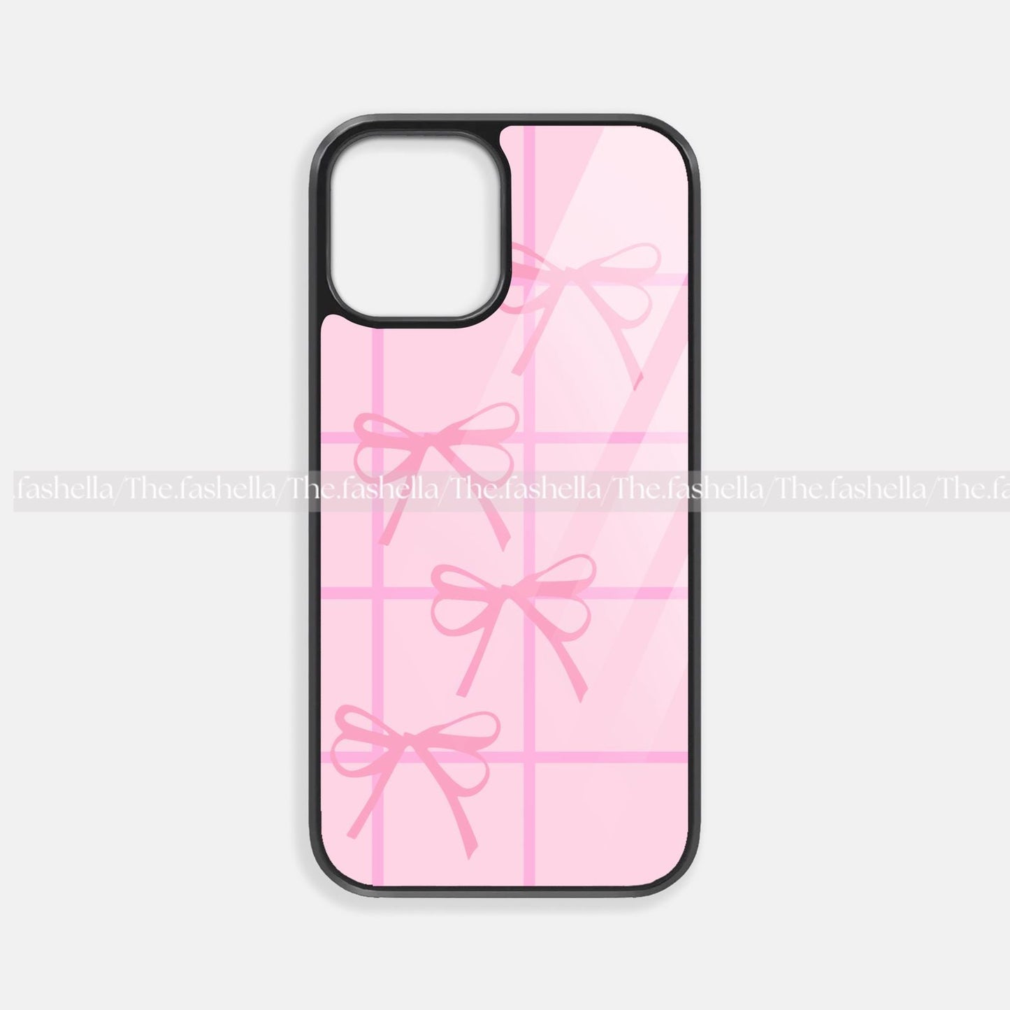 Aesthetic pink pretty bow premium glossy phone case