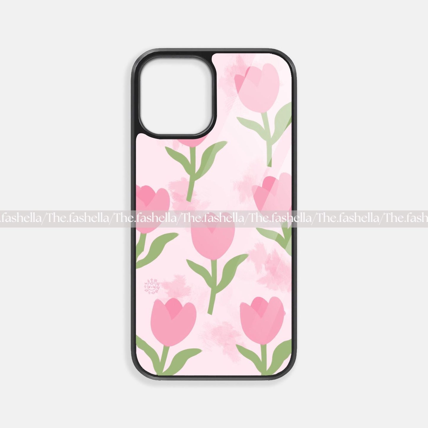 Pink aesthetic tulip premium glossy phone case
