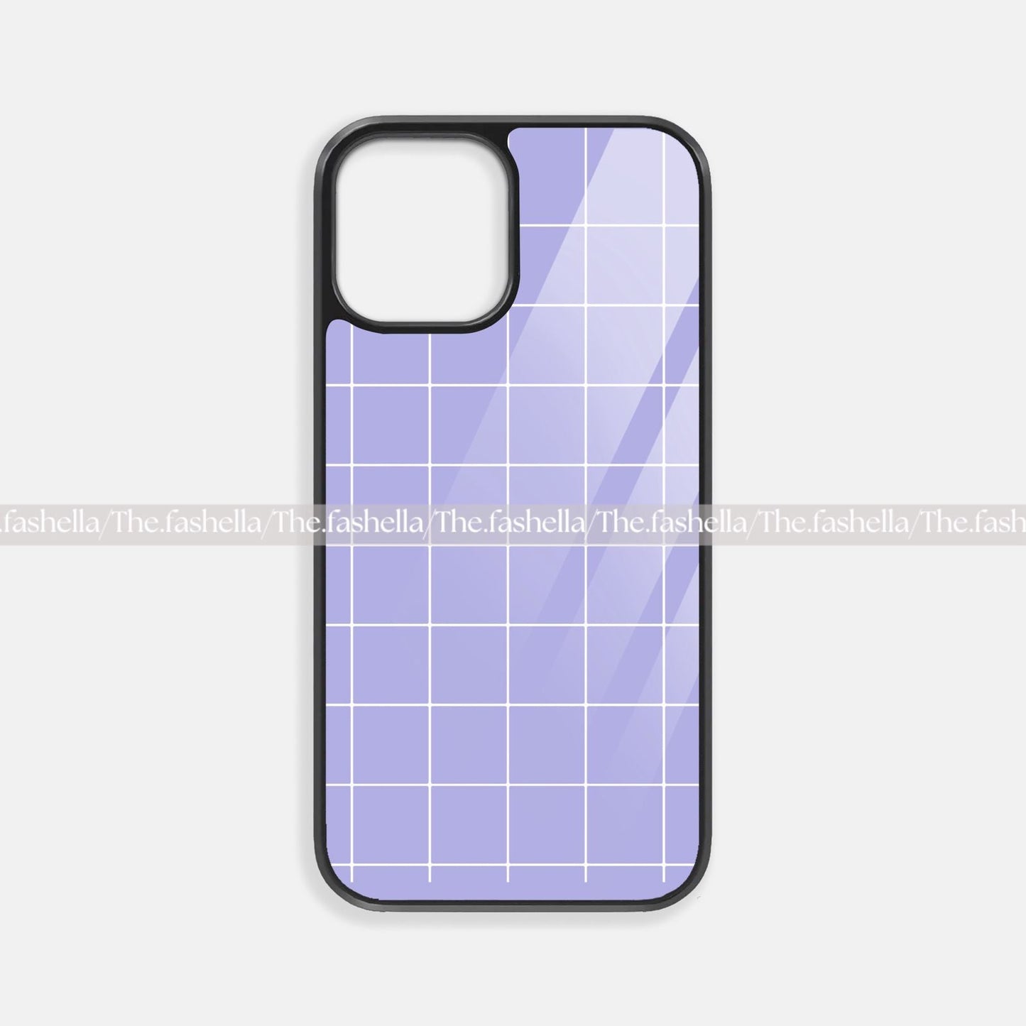 Aesthetic lavender checks premium glossy phone case