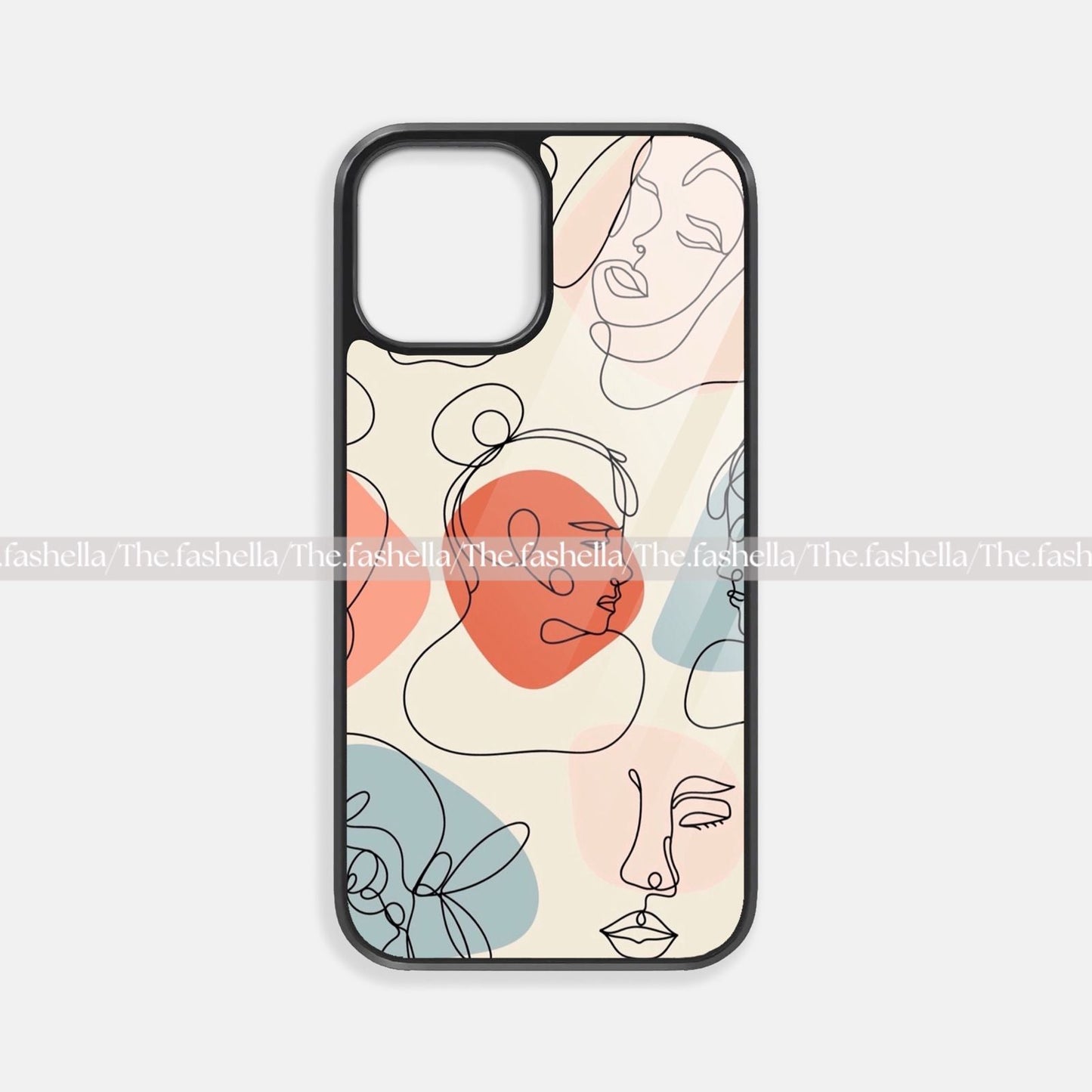 Abstract faces premium glossy phone case