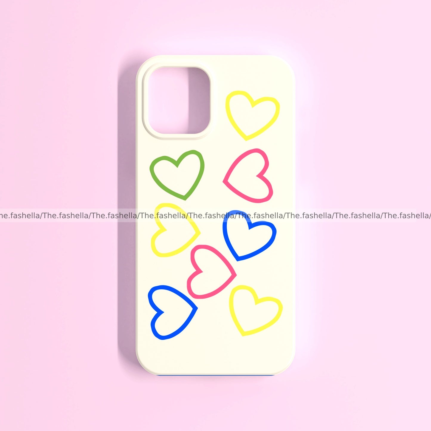 Minimal hearts colourful case