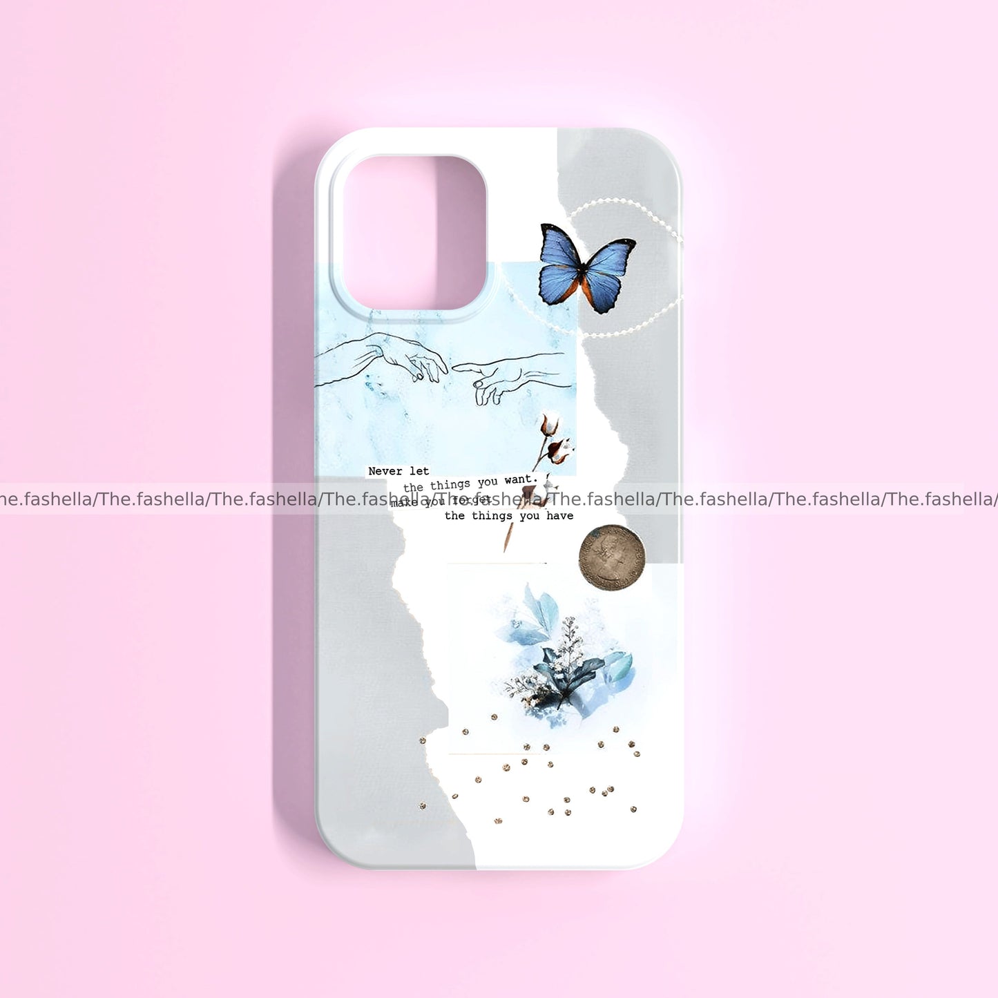 Pretty blue quote and butterfly case