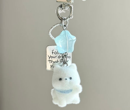 Blue Star Kitty Sparkle Phone Charm