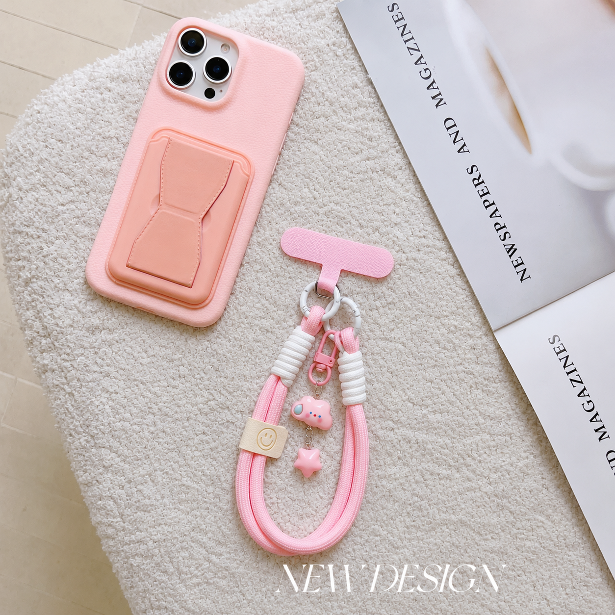 Pink Cloud Pastel Dream Phone Lanyard