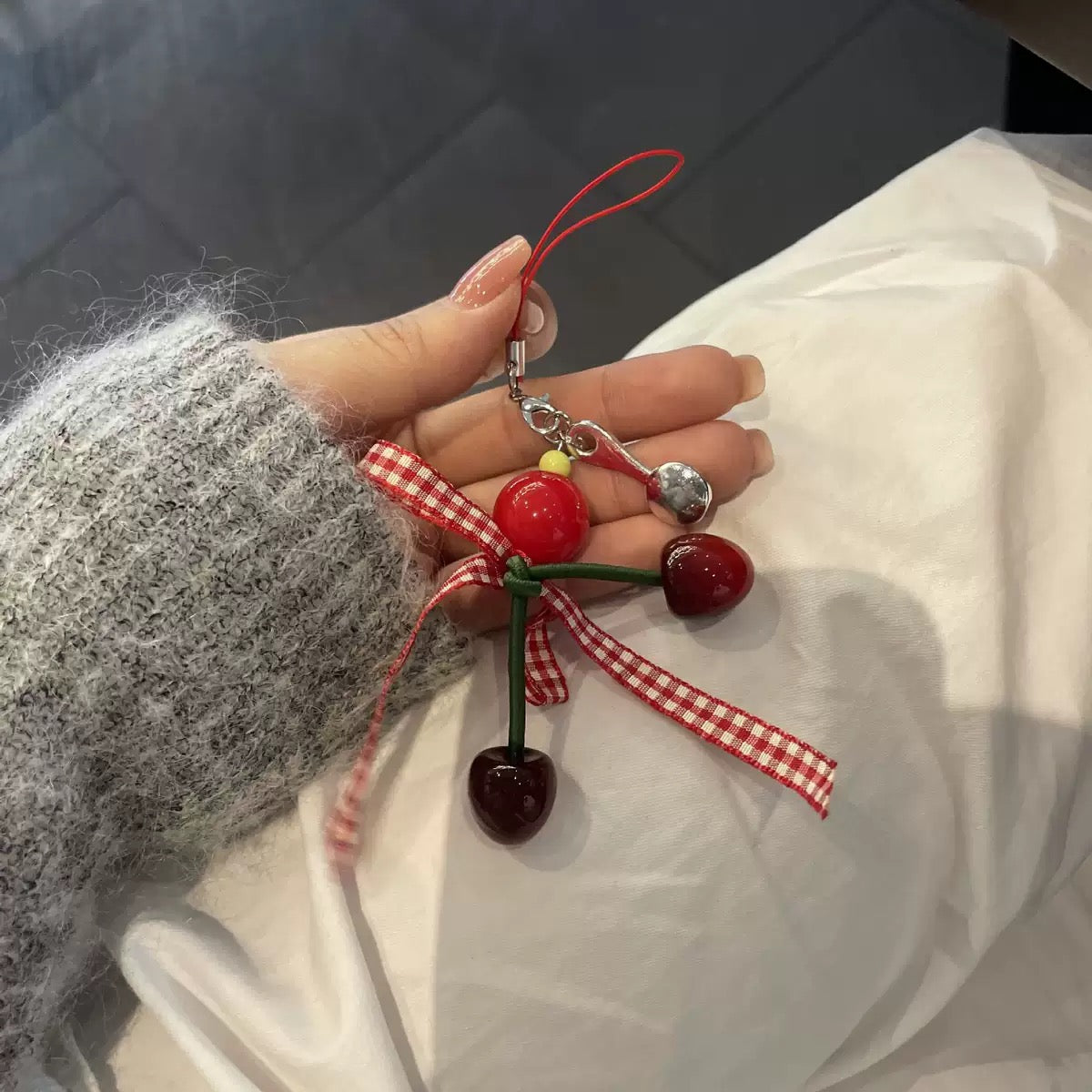 Premium Cherry Blossom Bow Phone Charm