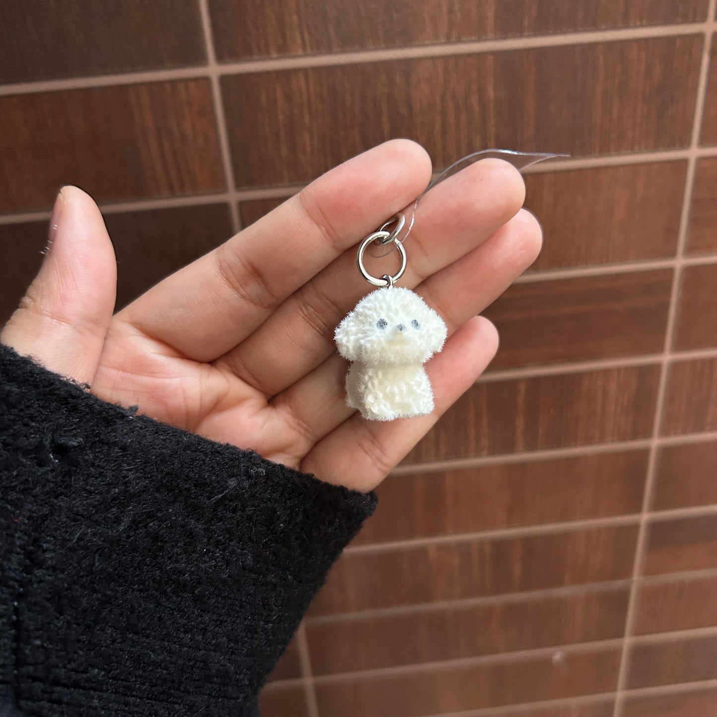 Kawai Dog Hanging Phone Charm With Transparent Holder