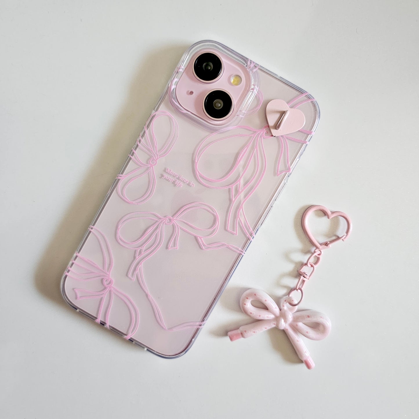 Blush Ribbon Dreams Coquette Bow Phone Charm Case