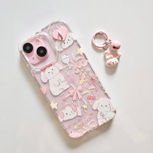 BunnyCore Pastel With Hanging Bunny Phone Case