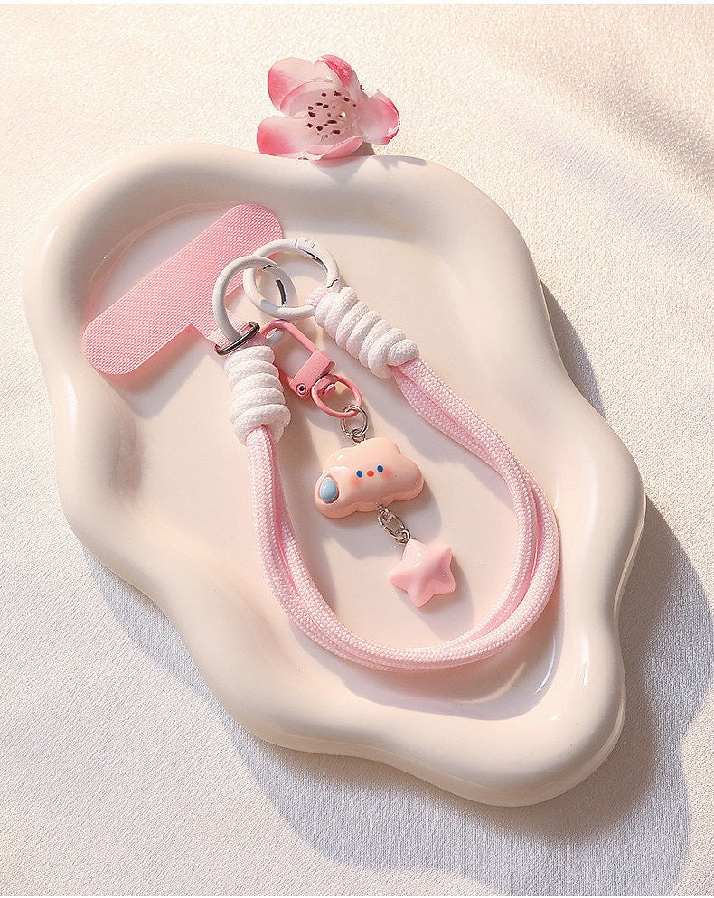 Pink Cloud Pastel Dream Phone Lanyard