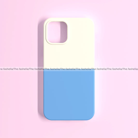 Half N Half Blue Beige Phone Case