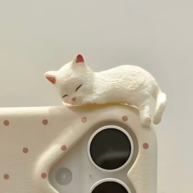 Dreamy Sleeping Kitty Phone Topper With Glue