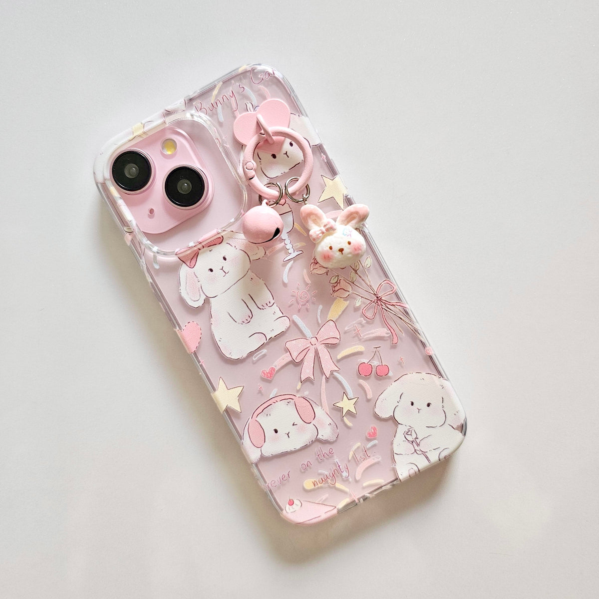BunnyCore Pastel With Hanging Bunny Phone Case