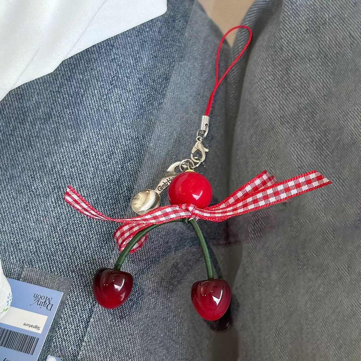 Premium Cherry Blossom Bow Phone Charm