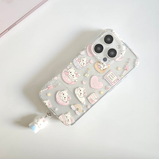 Kitty Daydream Phone Case With Hanging Kitty