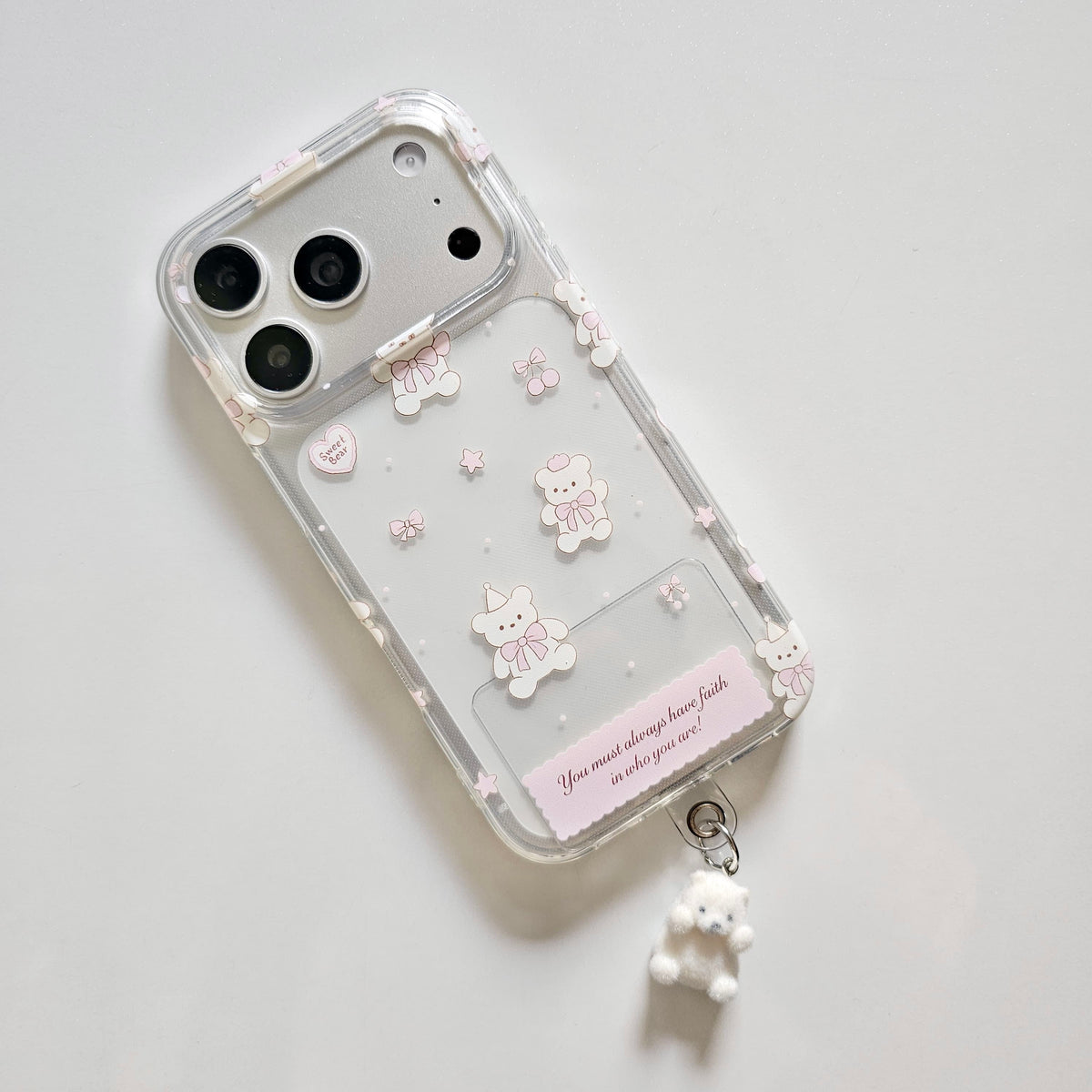 Cute Hanging Teddy Phone Case