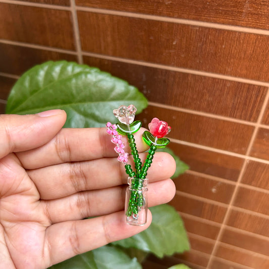 Mini Handmade bouquet Fridge Magnet With Jar