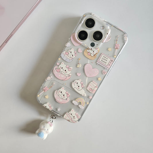 Kitty Daydream Phone Case With Hanging Kitty