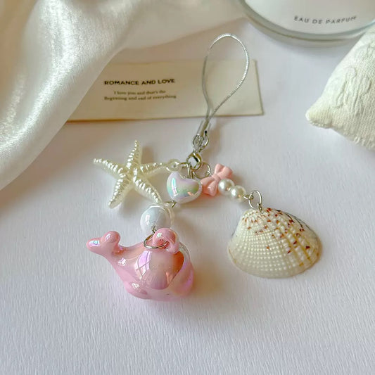Pink Seashell Starfish Charm