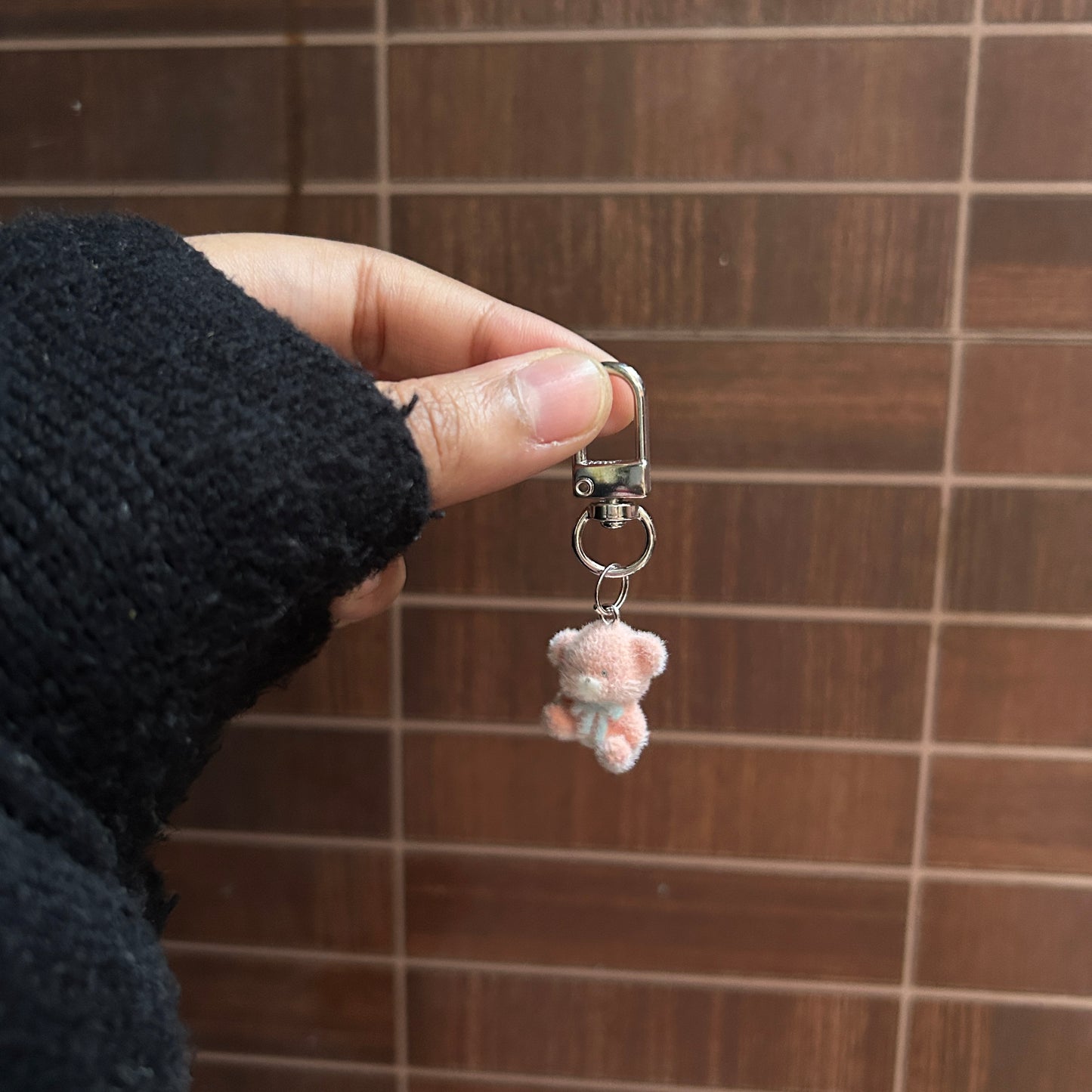 Cute Teddy Bear Phone Case with Plush Hanging Charm