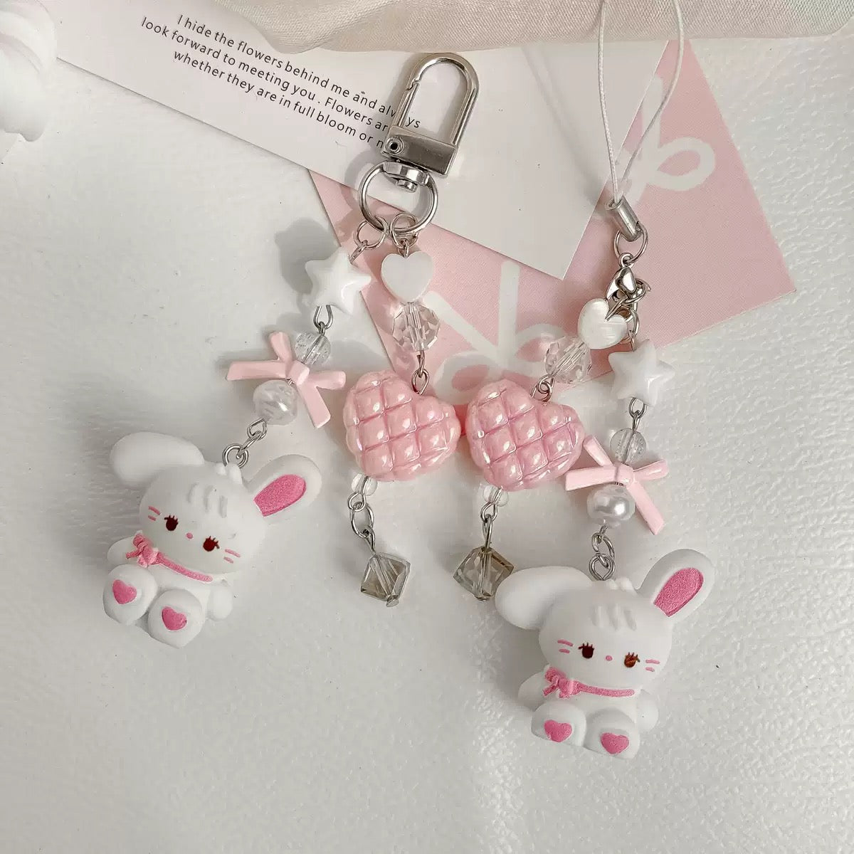Blush Bunny Élégance Phone Charm