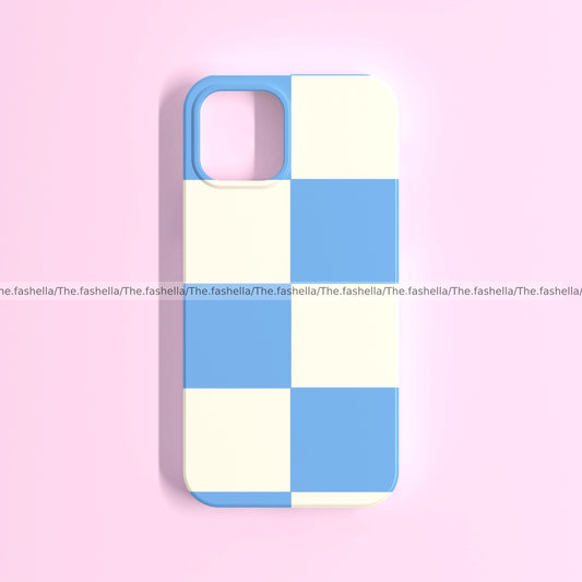 Blue & Cream Check Phone Case