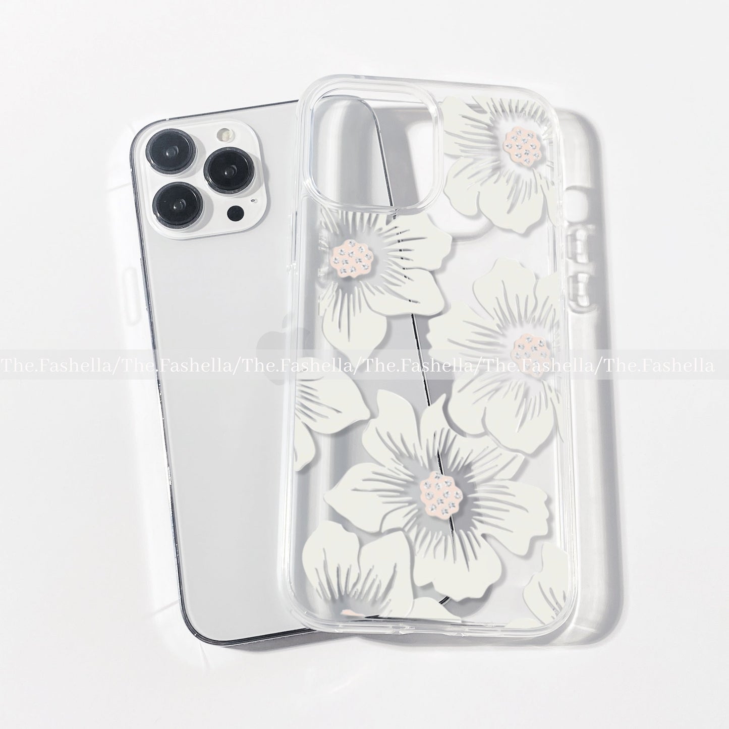 White floral aesthetic case