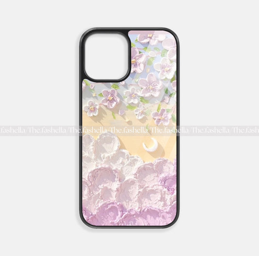 Pretty 3d floral glass case