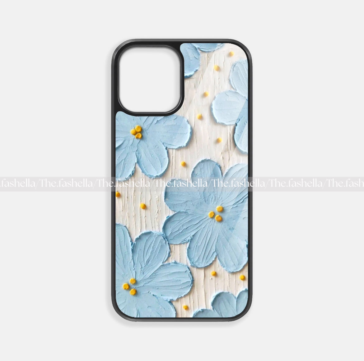 Aesthetic Blue Flower premium glossy phone case