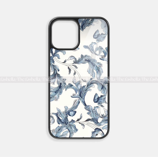 Aesthetic blue wavy cute floral case