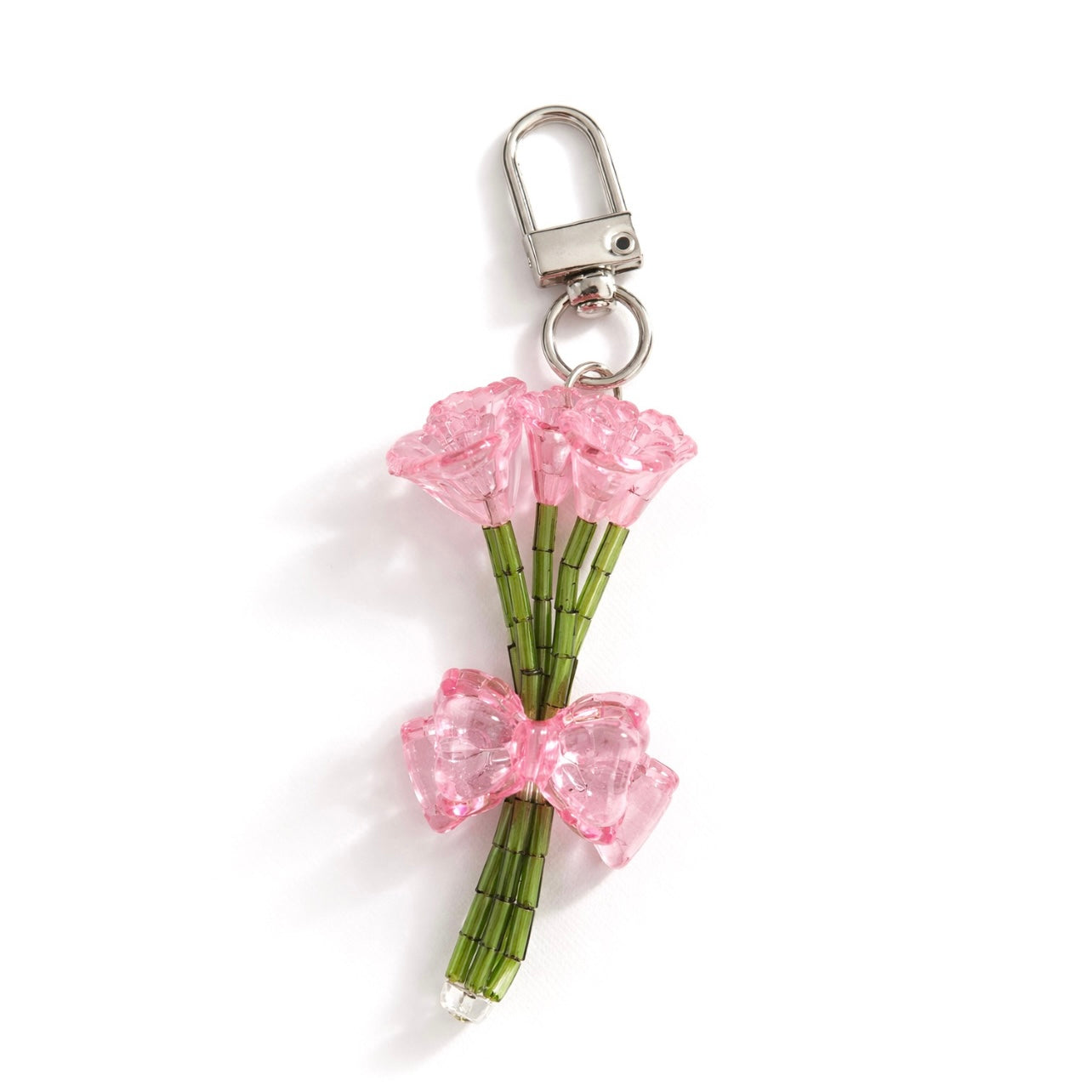 Mini Pink Handmade 4 Flower bouquet Charm