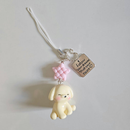 Dreamy Heart Pup Phone Charm